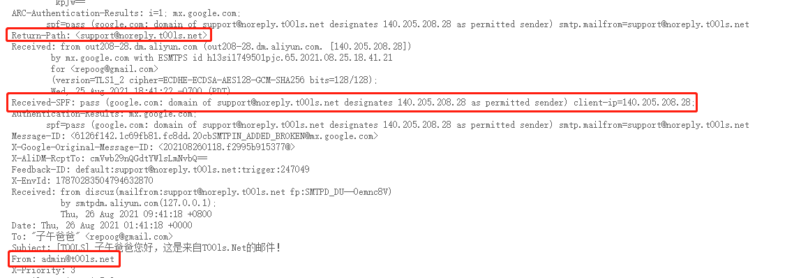 Gmail邮件源码的return-path Gmail邮件源码的return-path