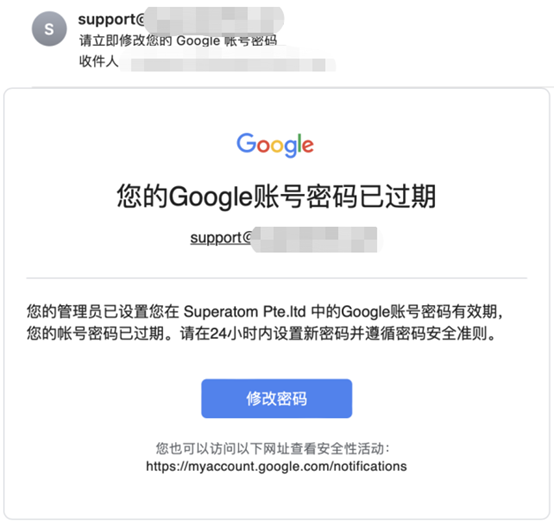 钓鱼邮件示例 钓鱼邮件示例